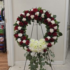 Red flower crown