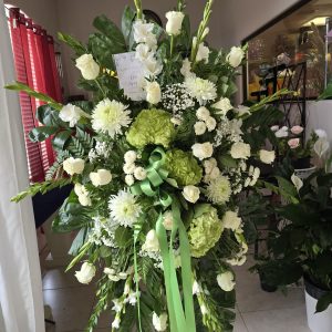 White Roses with Baby’s Breath